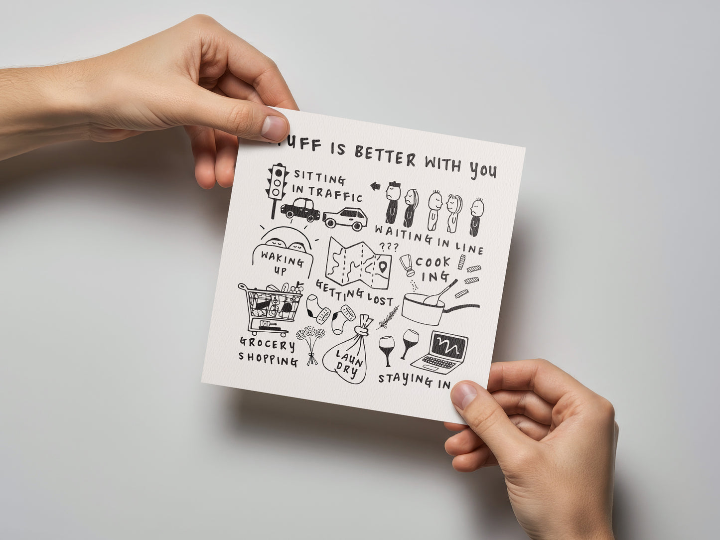 Stuff Is Better With You Love & Friendship Card - Letterpress Printed