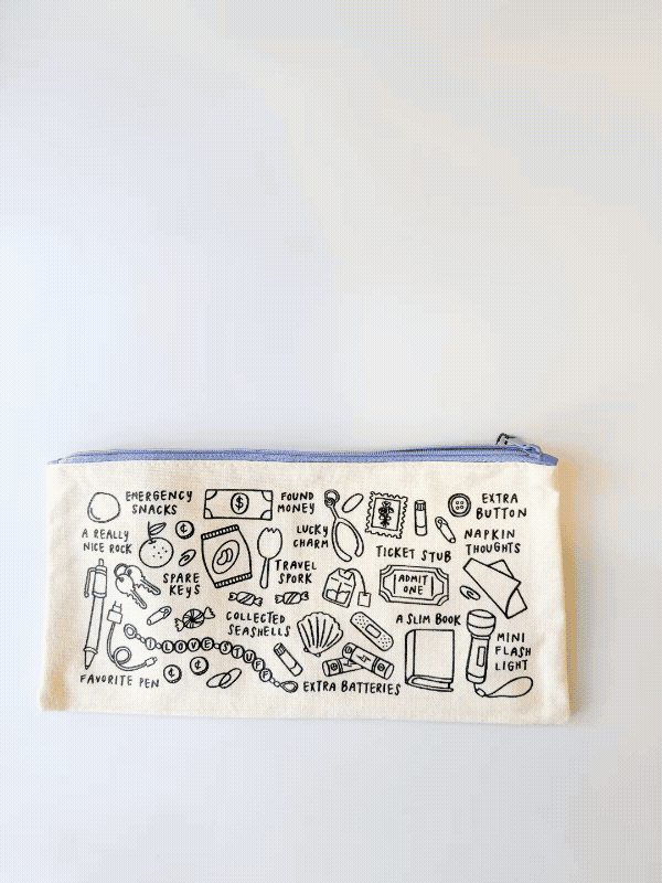 I Love Stuff Canvas Zipper Pouch