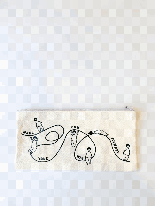 Make Your Own Way Forward Canvas Zipper Pouch