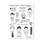 Cute sticker sheet with positive feminist stickers, which have activist illustrations that say things like Stronger Together and The Future is Intersectional. The stickers have black and white illustrations printed on a transparent background.