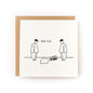 Well Fuck Spilled Milk Letterpress Card with two figures and spilled milk carton, blank inside, kraft envelope included