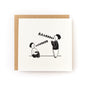 Scream into the Void Letterpress Card showing two people shouting with folded card and recycled kraft envelope.