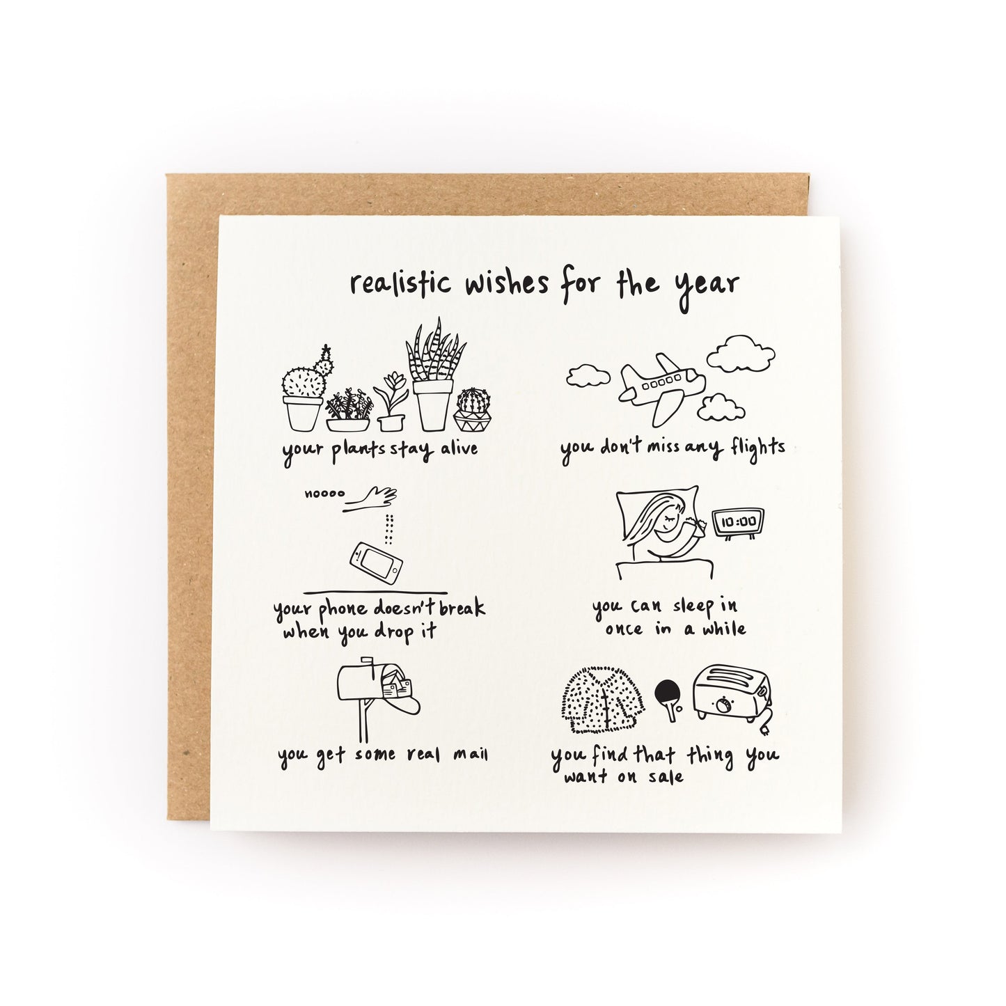 Realistic Wishes for the Year Letterpress Card