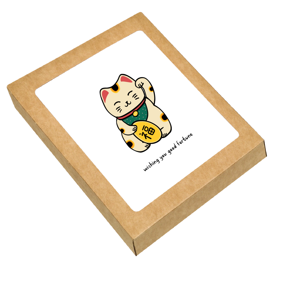 Lucky Cat New Year and Encouragement Card