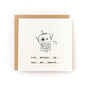 Life Without You Does Not Compute Letterpress Card with robot design and text on soft white cardstock with kraft envelope.