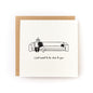 Close to You Letterpress Card with a black and white illustration of a couple sitting close on a couch and text below.