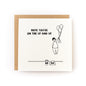 Hope You're On the Up and Up Letterpress Card with illustration of person holding balloons and coffee on white cardstock