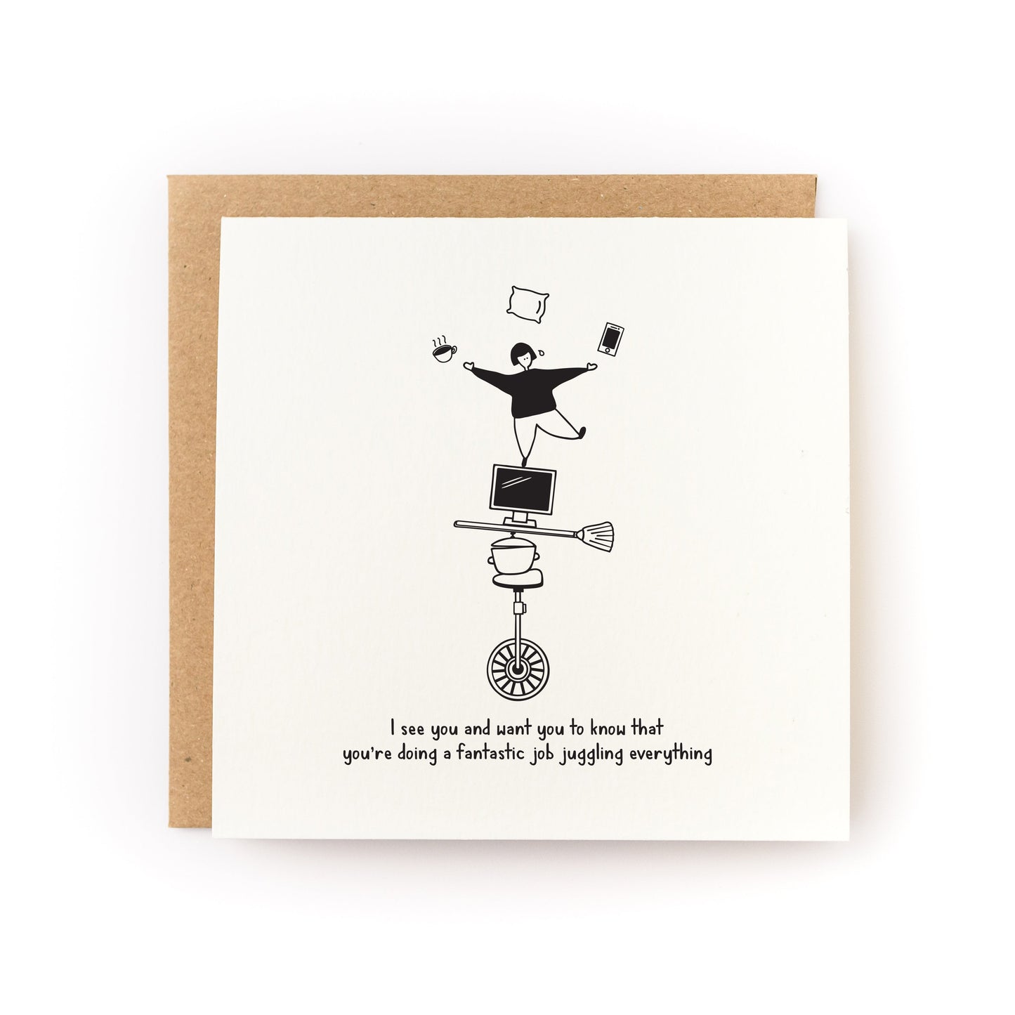 I See You Juggling Letterpress Card