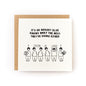 Nobody Knows What the **** They're Doing Either Letterpress Card with humorous illustrated people and text on white cardstock.