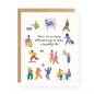 Encouragement card with diverse illustrated people doing activities and text about making a beautiful life differently