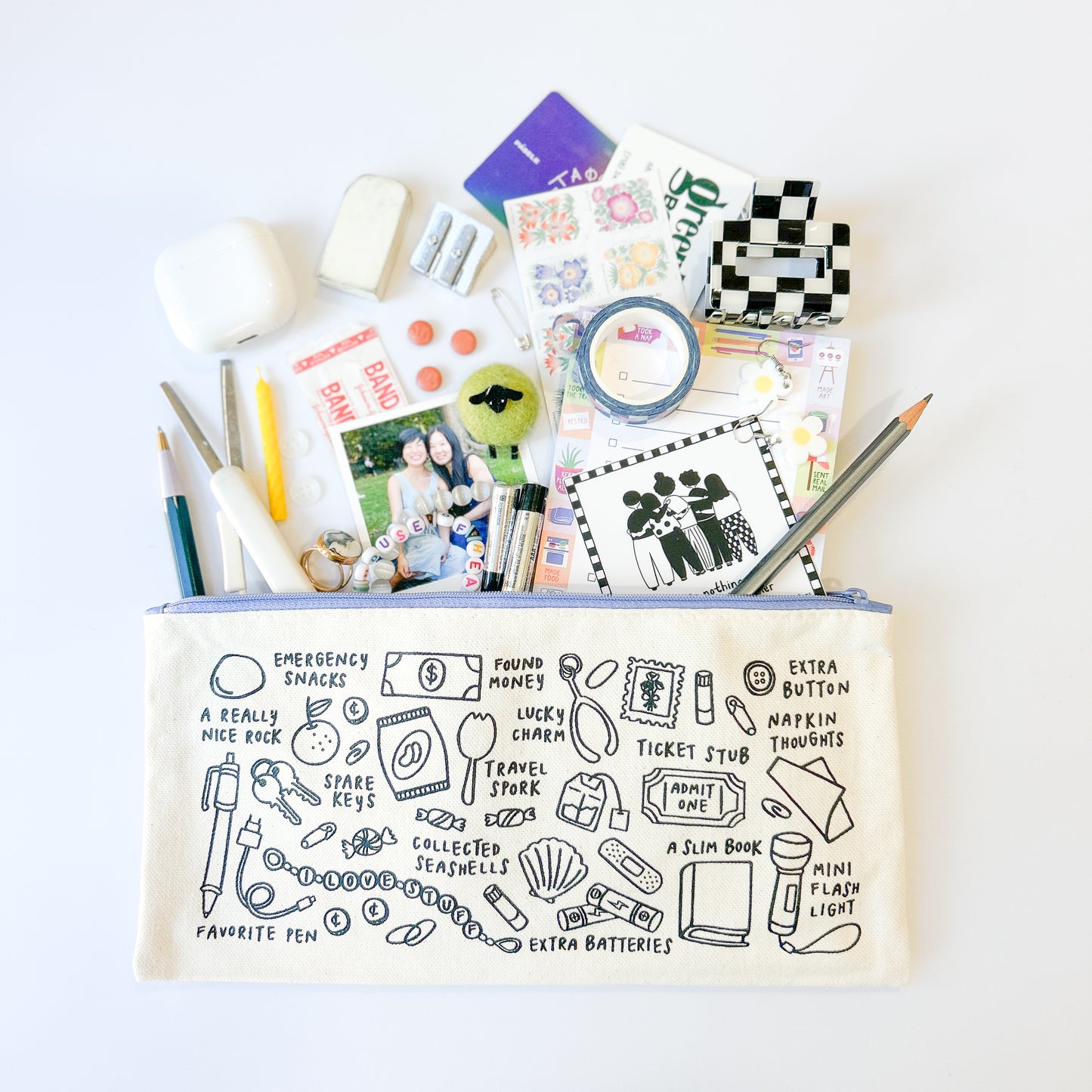 I Love Stuff Canvas Zipper Pouch