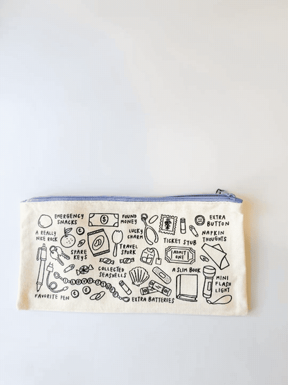 I Love Stuff Canvas Zipper Pouch
