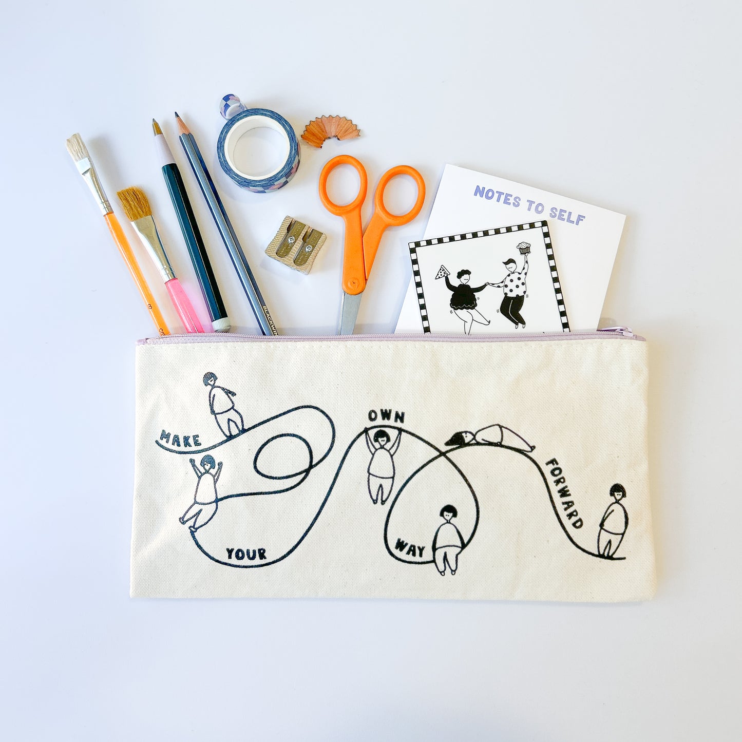 Make Your Own Way Forward Canvas Zipper Pouch
