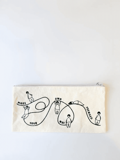 Make Your Own Way Forward Canvas Zipper Pouch