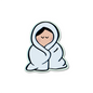 Cozy Sticker showing a person wrapped peacefully in a thick blanket, perfect for laptops or water bottles.