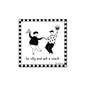 Illustration of two people dancing playfully inside a checkered border, one holding a slice of pizza and the other a cupcake, with the handwritten text "be silly and eat a snack.