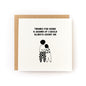 Minimalist Mother's Day card with black text and illustration of two people hugging on white background
