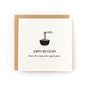 Longevity Noodles Letterpress Card with bowl of noodles and birthday wishes printed on white cardstock with kraft envelope.