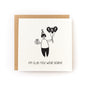I'm Glad You Were Born Letterpress Card featuring a hand-printed birthday design with balloons and gift illustration.