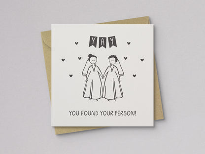 Yay You Found Your Person Bride/Bride Wedding Card - additional product photo 1