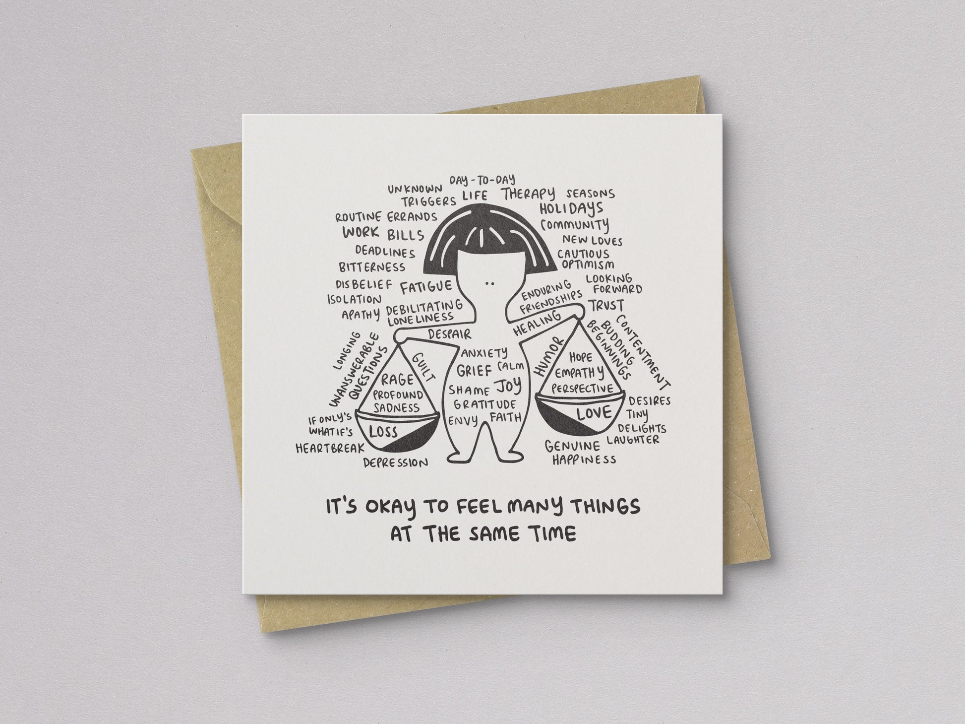 It's Okay to Feel Many Things at the Same Time Sympathy Card - additional product photo 1