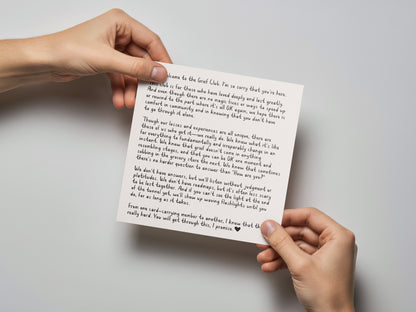 Welcome to the Grief Club Sympathy Card - additional product photo 2