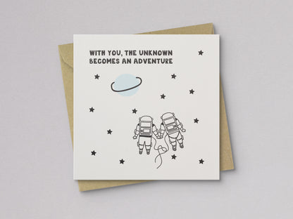 With You the Unknown Becomes an Adventure Love Card - additional product photo 1