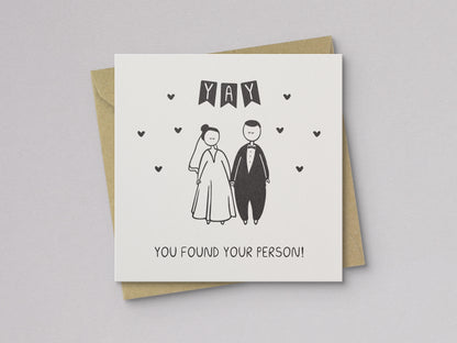 Yay You Found Your Person Bride/Groom Wedding Card - additional product photo 1