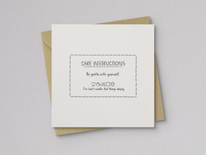 Care Instructions Encouragement Card - additional product photo 1
