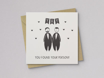 Yay You Found Your Person Groom/Groom Wedding Card - additional product photo 1
