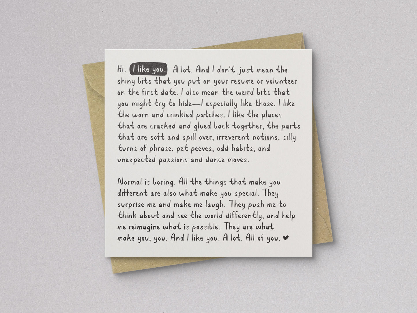 I Like You A Lot. All of You. Card - additional product photo 1
