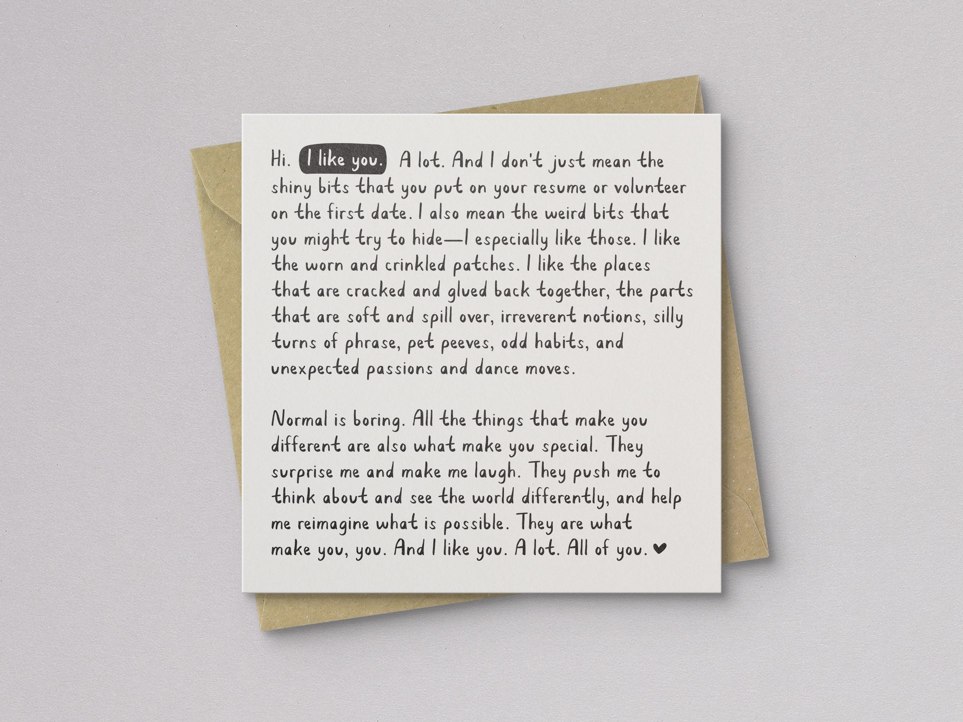 I Like You A Lot. All of You. Card - additional product photo 1