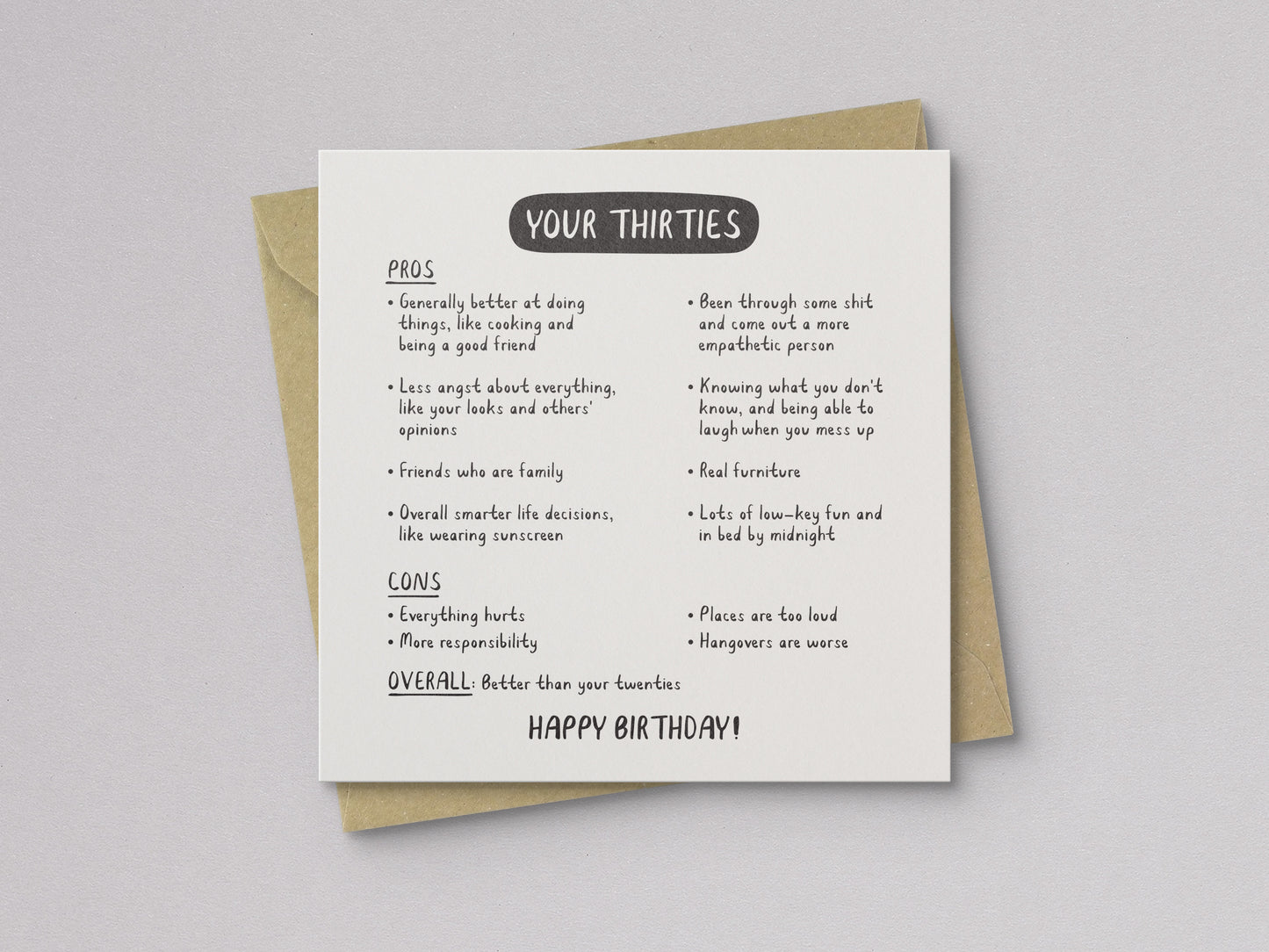 Your Thirties Are Better Than Your Twenties Birthday Card - additional product photo 1