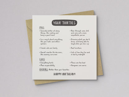 Your Thirties Are Better Than Your Twenties Birthday Card - additional product photo 1