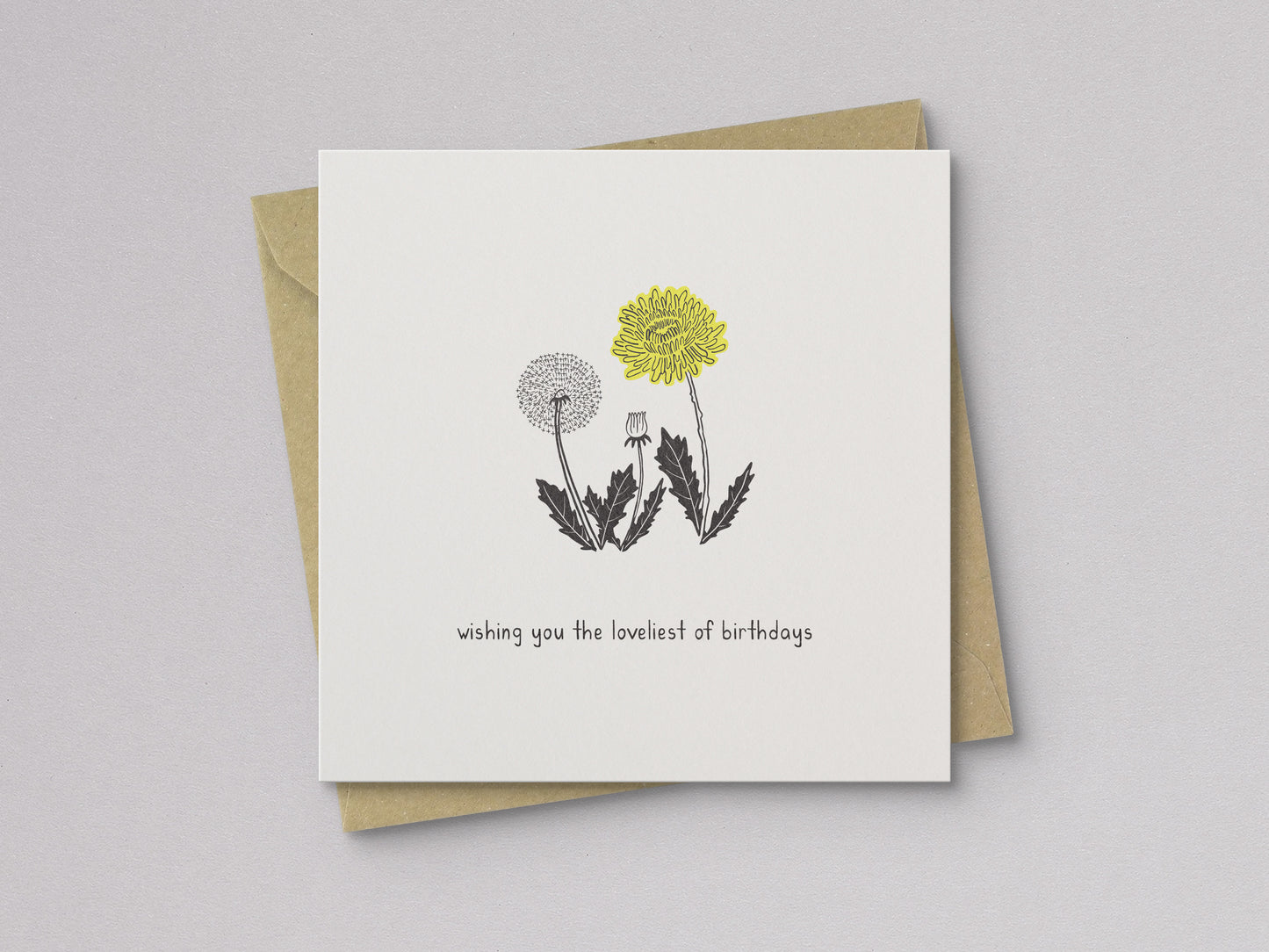 Loveliest Birthday Dandelion Letterpress Card - additional product photo 1