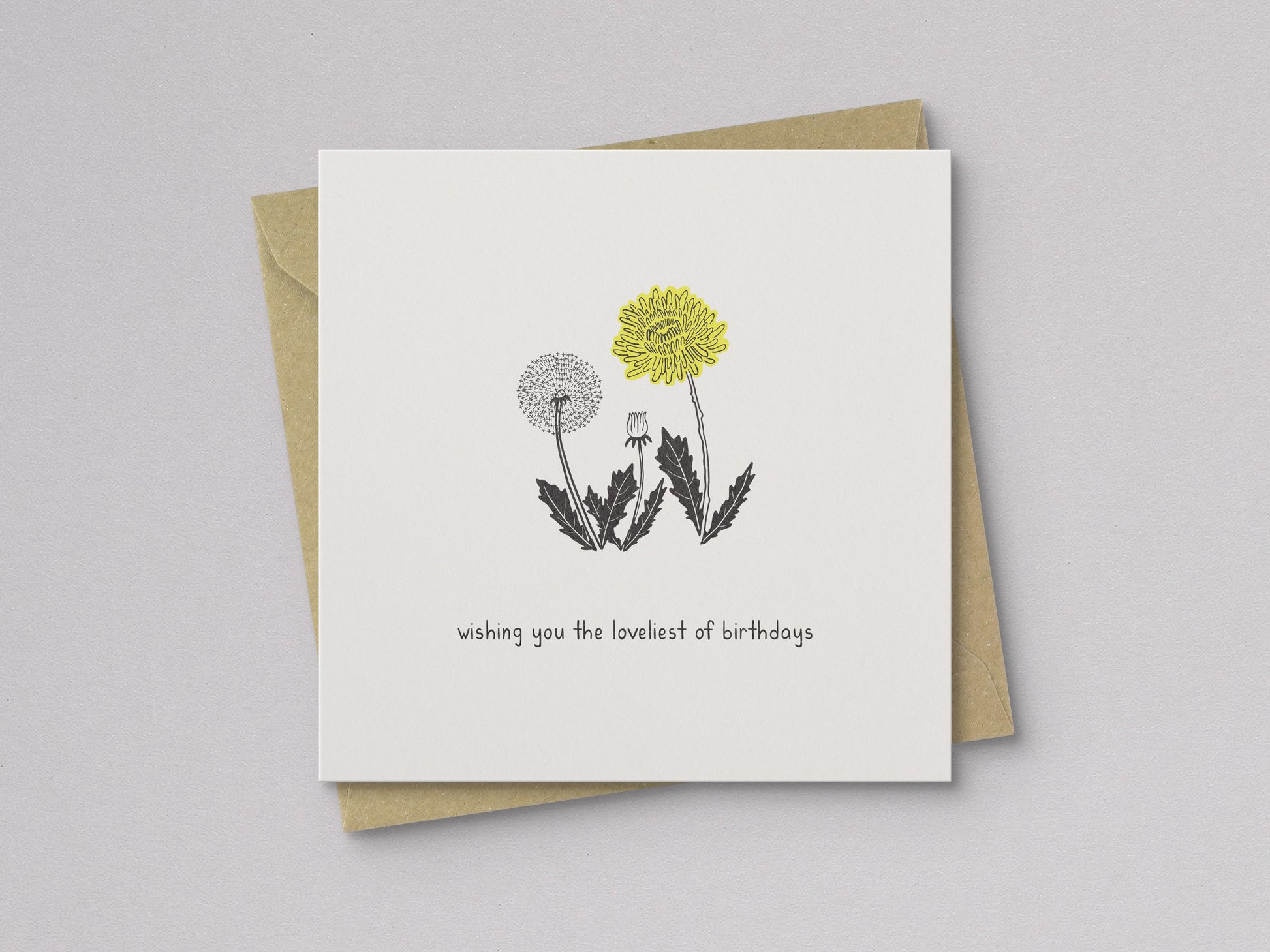 Loveliest Birthday Dandelion Letterpress Card - additional product photo 1