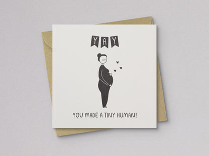 You Made a Tiny Human New Baby Card - additional product photo 1