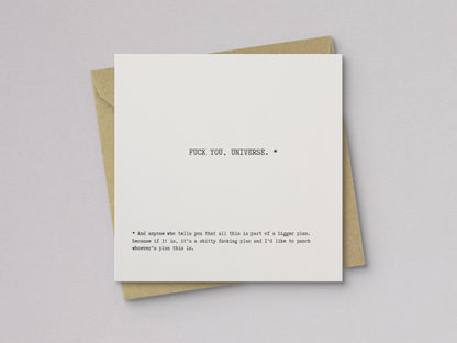 Fuck You, Universe Sympathy Card - additional product photo 1