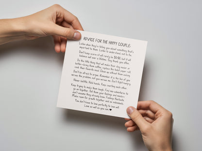 Advice for the Happy Couple Wedding Card - additional product photo