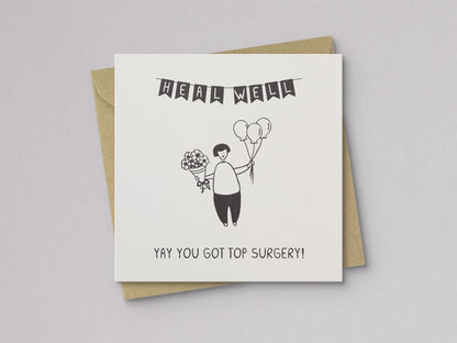 Yay You Got Top Surgery Gender Transition Card - additional product photo 1
