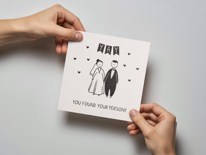 Yay You Found Your Person Bride/Groom Wedding Card - additional product photo 2