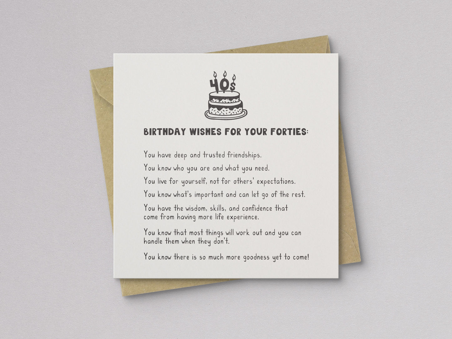 Forties Birthday Wishes Birthday Card - additional product photo 1