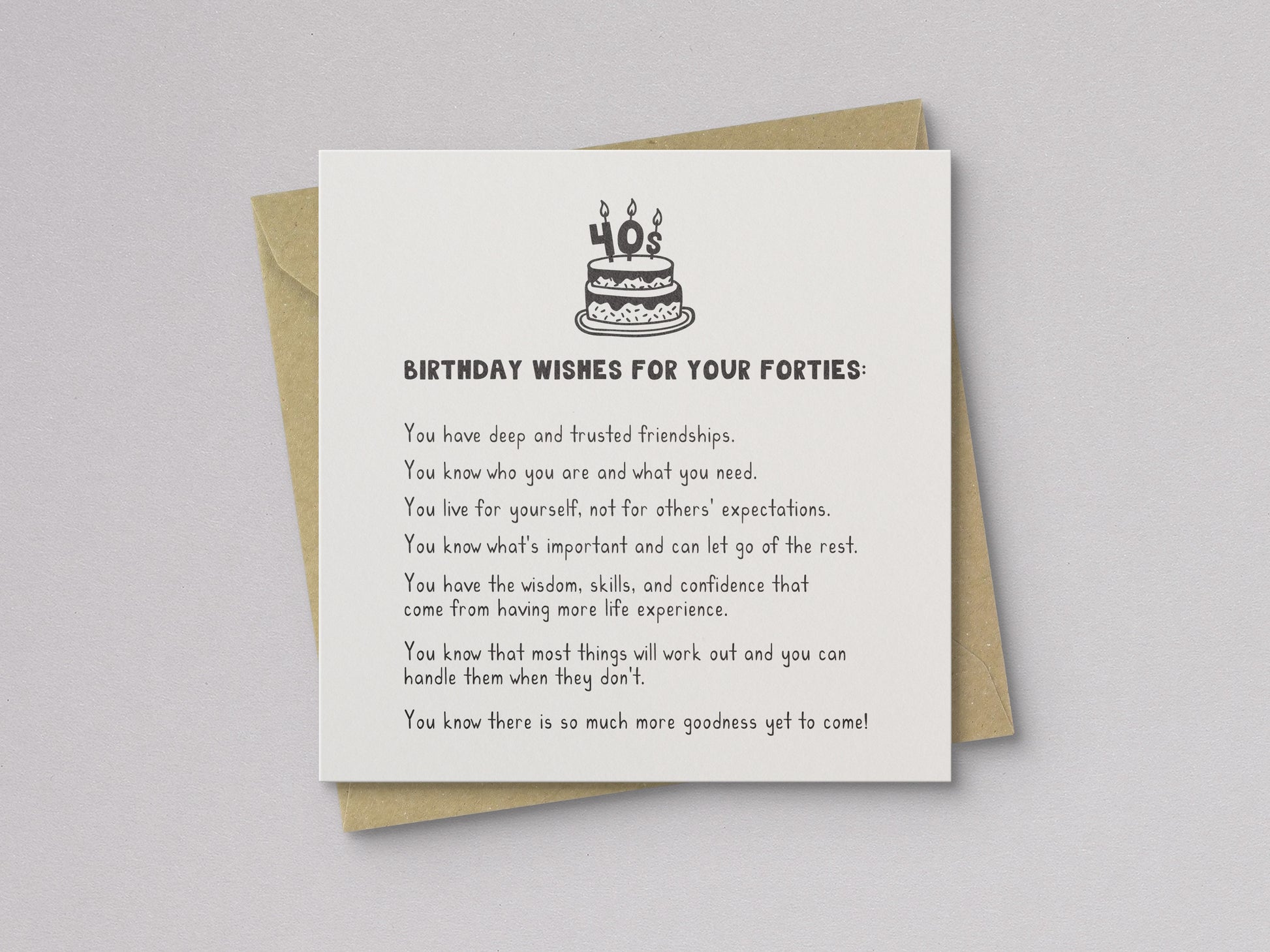 Forties Birthday Wishes Birthday Card - additional product photo 1